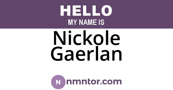 Nickole Gaerlan