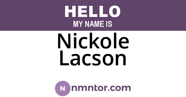 Nickole Lacson