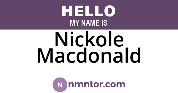 Nickole Macdonald