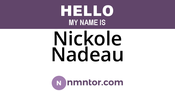 Nickole Nadeau