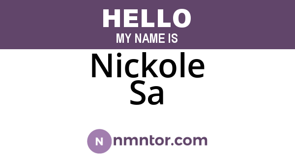 Nickole Sa