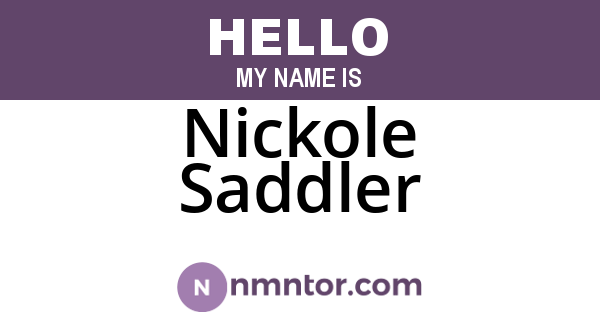 Nickole Saddler