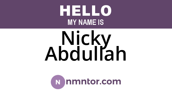Nicky Abdullah