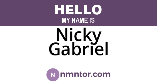 Nicky Gabriel