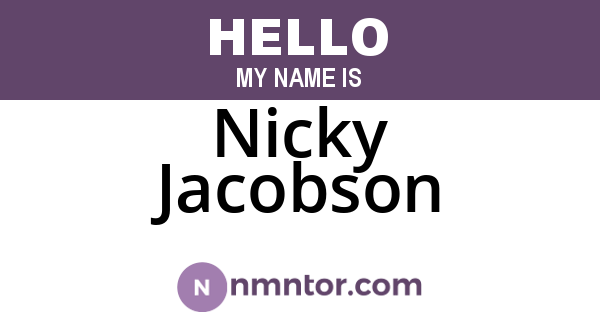 Nicky Jacobson