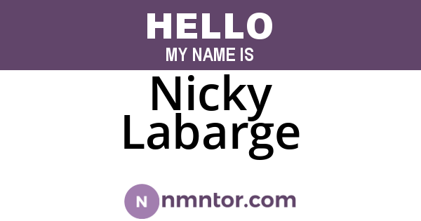 Nicky Labarge