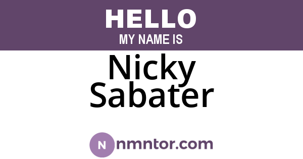 Nicky Sabater