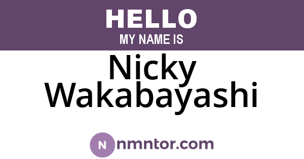 Nicky Wakabayashi