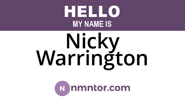 Nicky Warrington