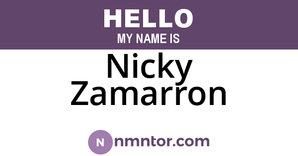 Nicky Zamarron