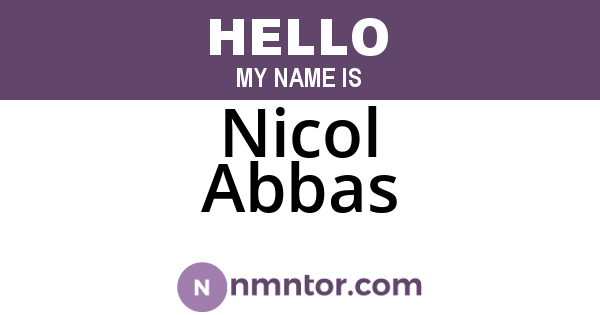 Nicol Abbas