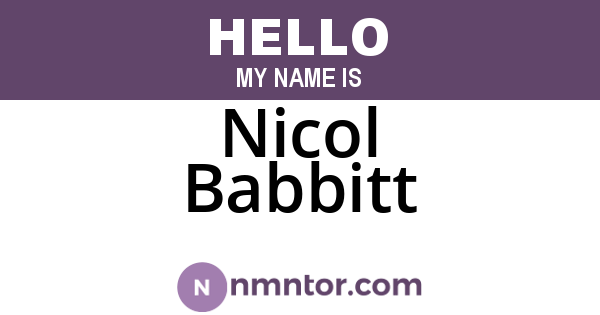 Nicol Babbitt