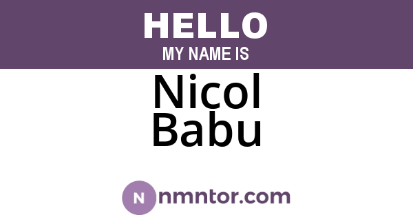 Nicol Babu