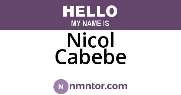 Nicol Cabebe