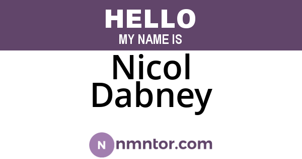 Nicol Dabney