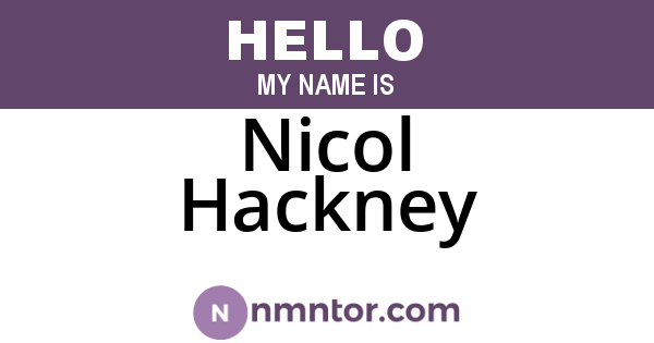 Nicol Hackney