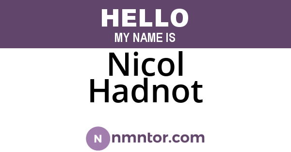 Nicol Hadnot