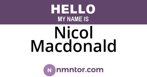Nicol Macdonald
