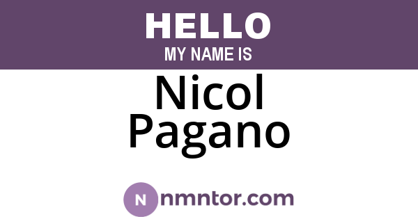 Nicol Pagano