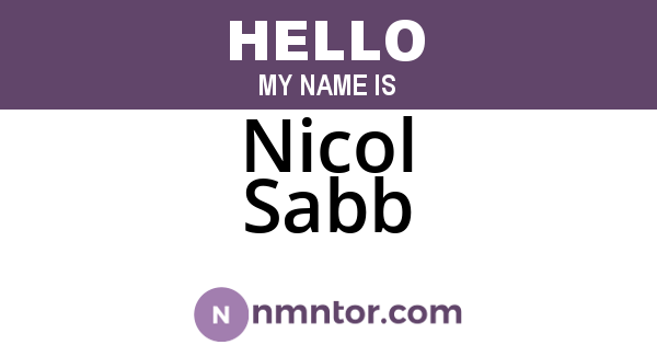 Nicol Sabb