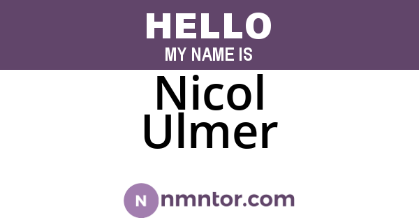 Nicol Ulmer