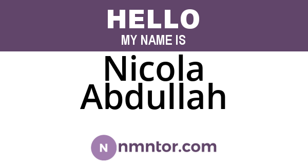 Nicola Abdullah