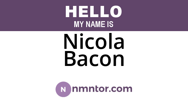 Nicola Bacon
