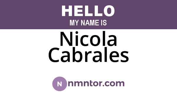 Nicola Cabrales
