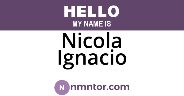 Nicola Ignacio