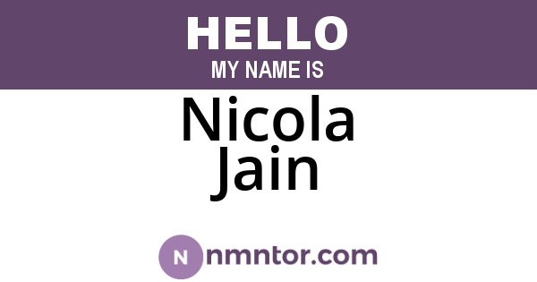 Nicola Jain