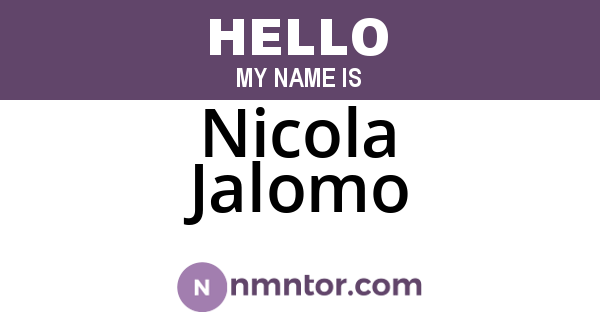 Nicola Jalomo