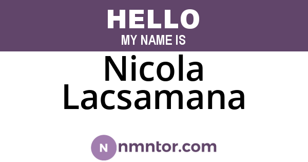 Nicola Lacsamana