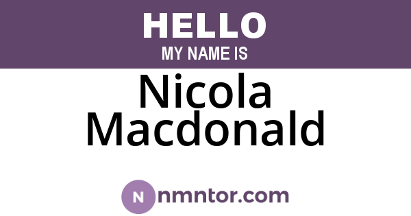 Nicola Macdonald
