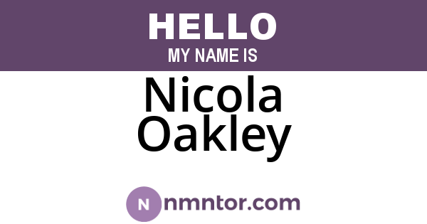 Nicola Oakley