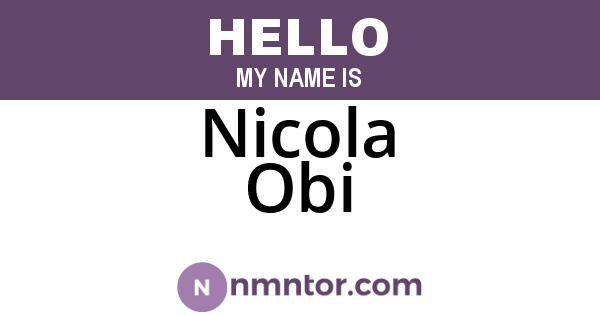 Nicola Obi