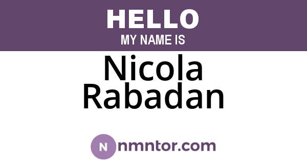 Nicola Rabadan