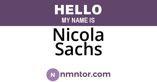 Nicola Sachs