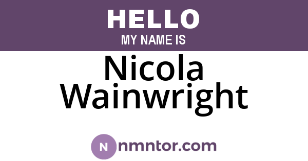 Nicola Wainwright