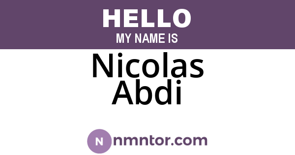 Nicolas Abdi