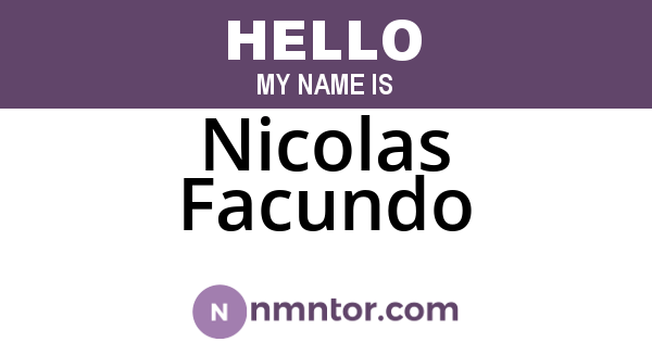 Nicolas Facundo