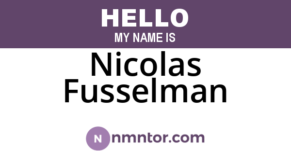 Nicolas Fusselman