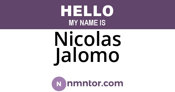 Nicolas Jalomo
