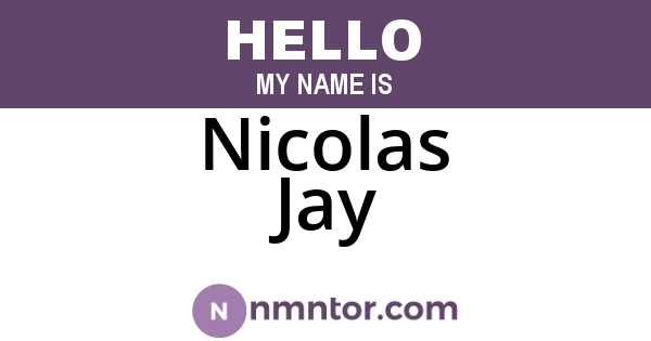 Nicolas Jay