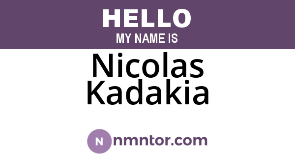 Nicolas Kadakia