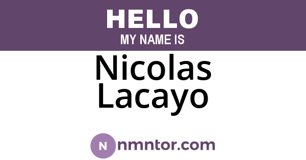 Nicolas Lacayo