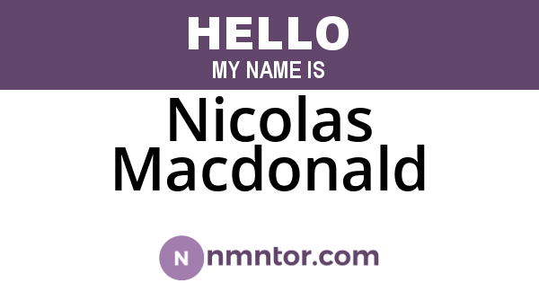 Nicolas Macdonald
