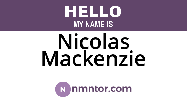 Nicolas Mackenzie
