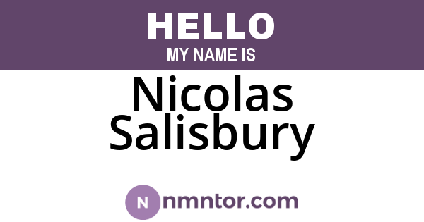 Nicolas Salisbury
