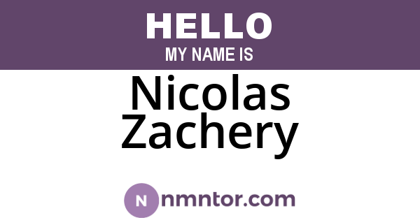 Nicolas Zachery