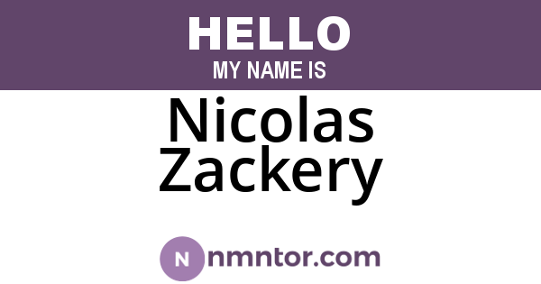 Nicolas Zackery